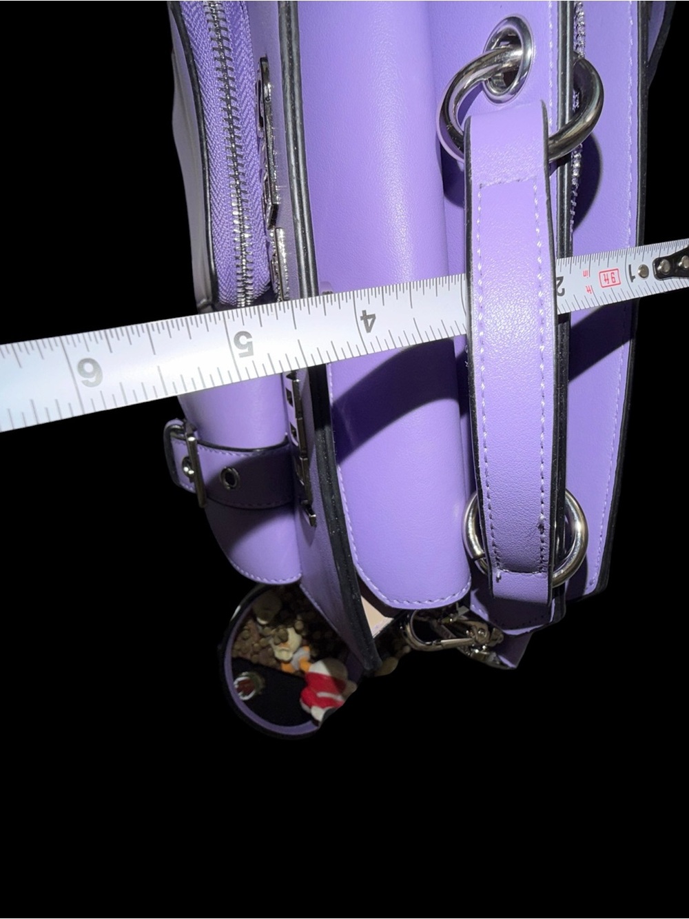 Steve Madden Purple Faux Leather Crossbody Bag with Front Pockets New - Picture 11 of 11